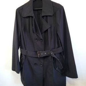 Ricki's Belted Black Stretch Trench Coat size 18